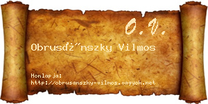 Obrusánszky Vilmos névjegykártya