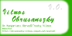 vilmos obrusanszky business card